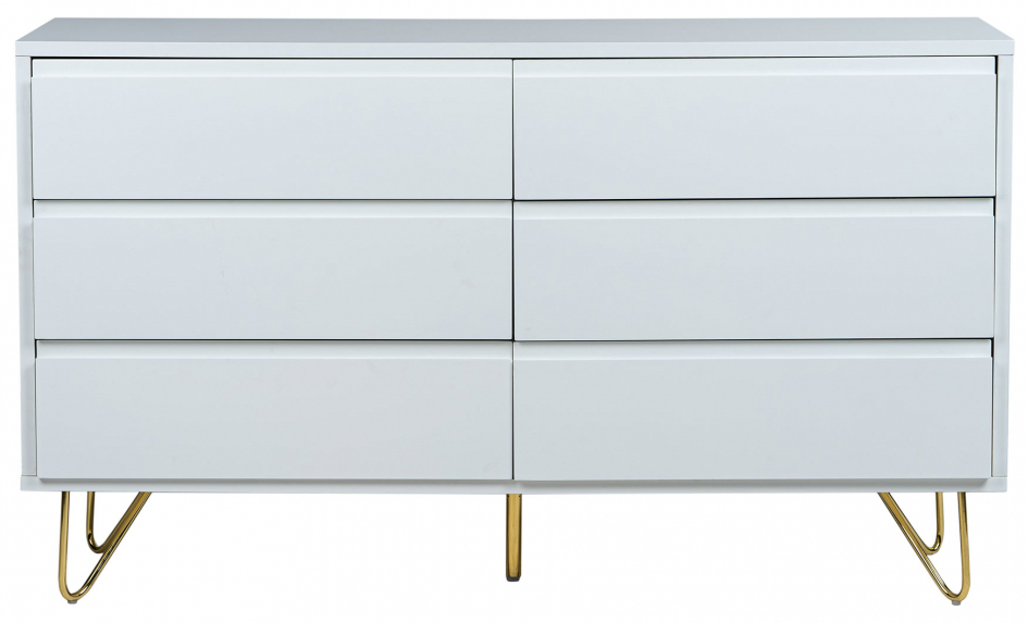 Kommode 'Elle' 120x70 - Weiß/Kupfer