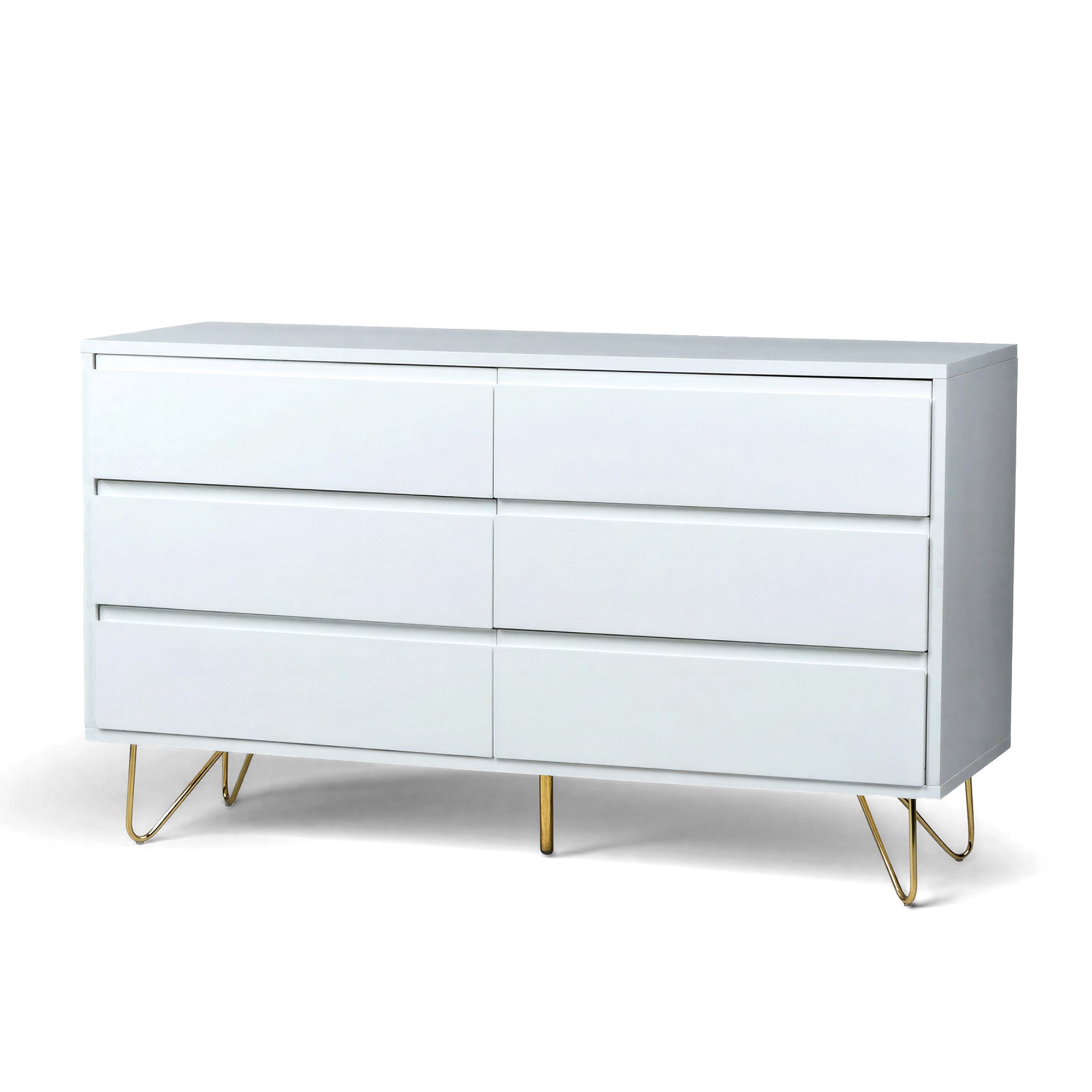 Kommode 'Elle' 120x70 - Weiß/Kupfer