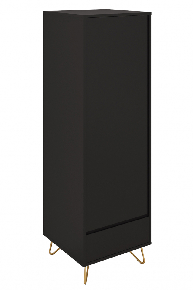 Kleiderschrank 'Elle' - Schwarz/Kupfer