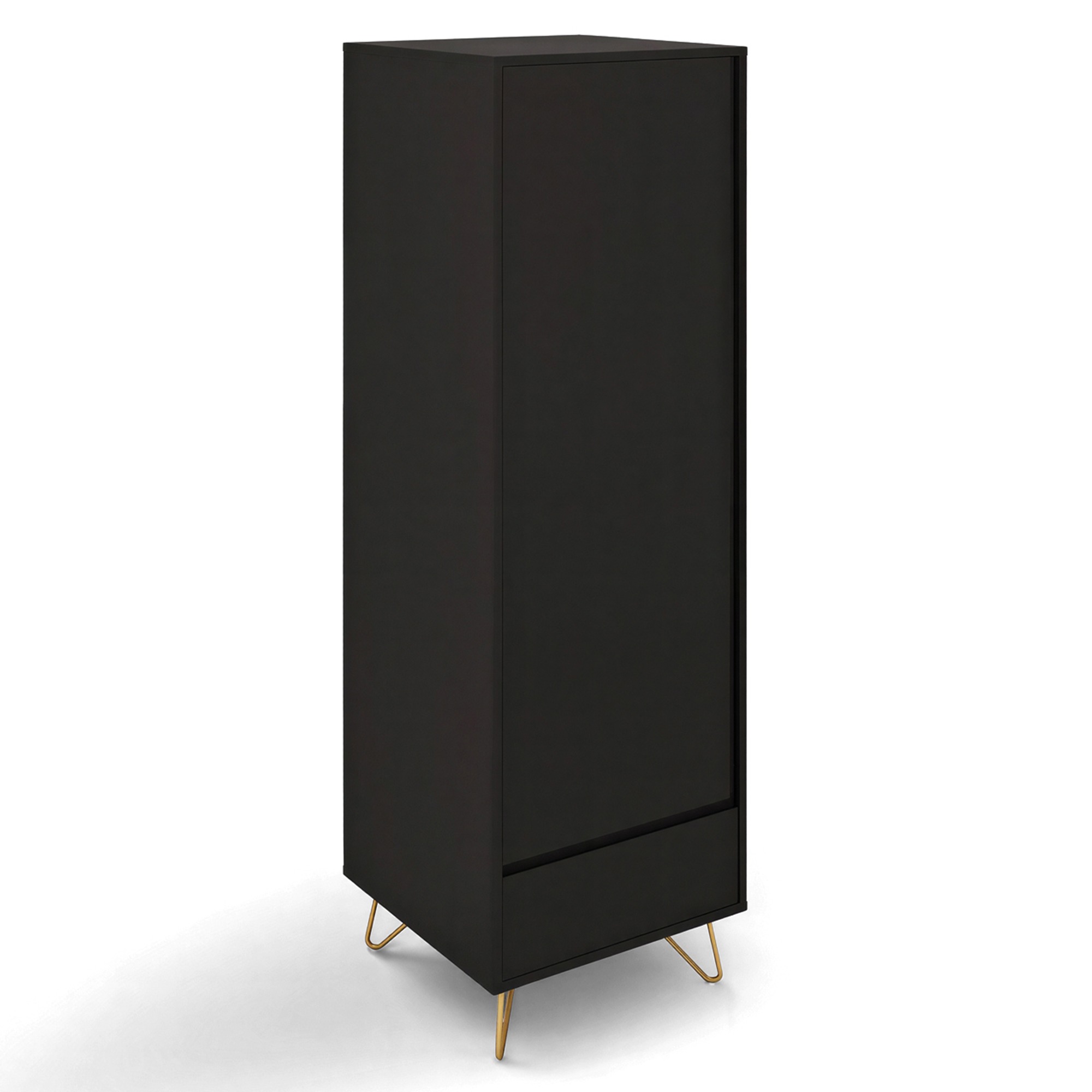Kleiderschrank 'Elle' - Schwarz/Kupfer