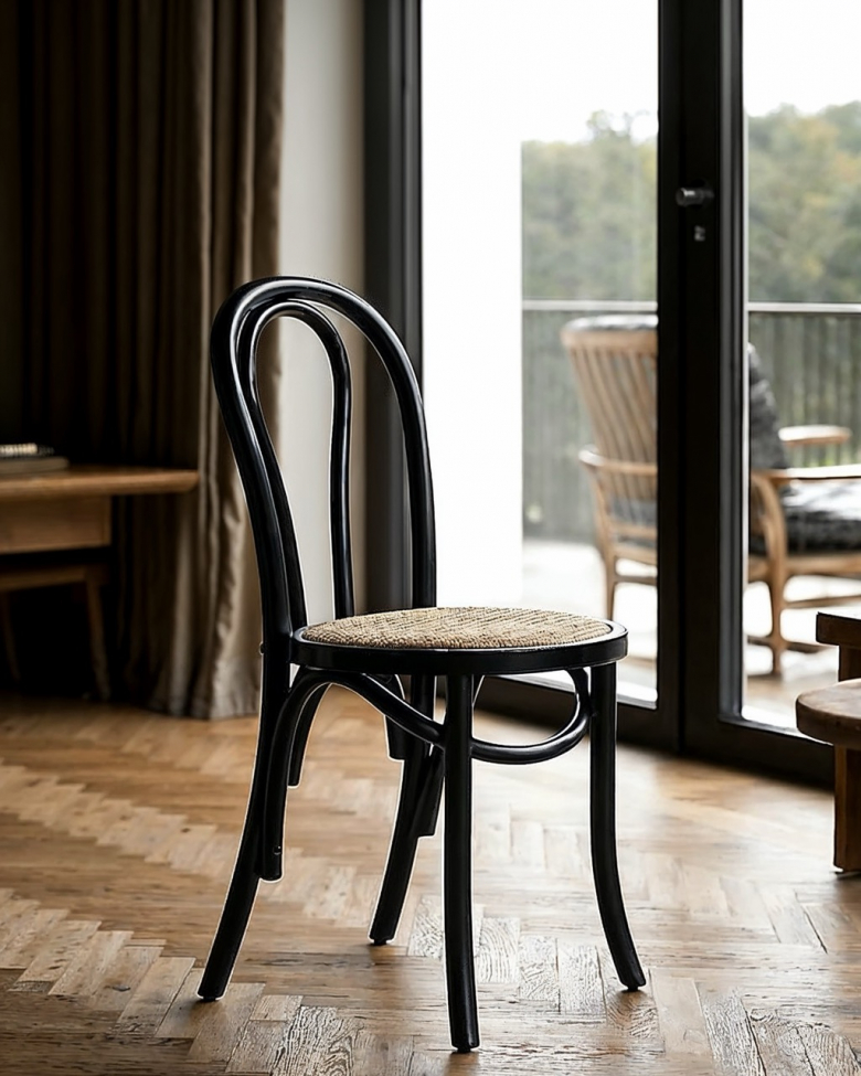 Stuhl 'Bistro' - Rattan/Schwarz