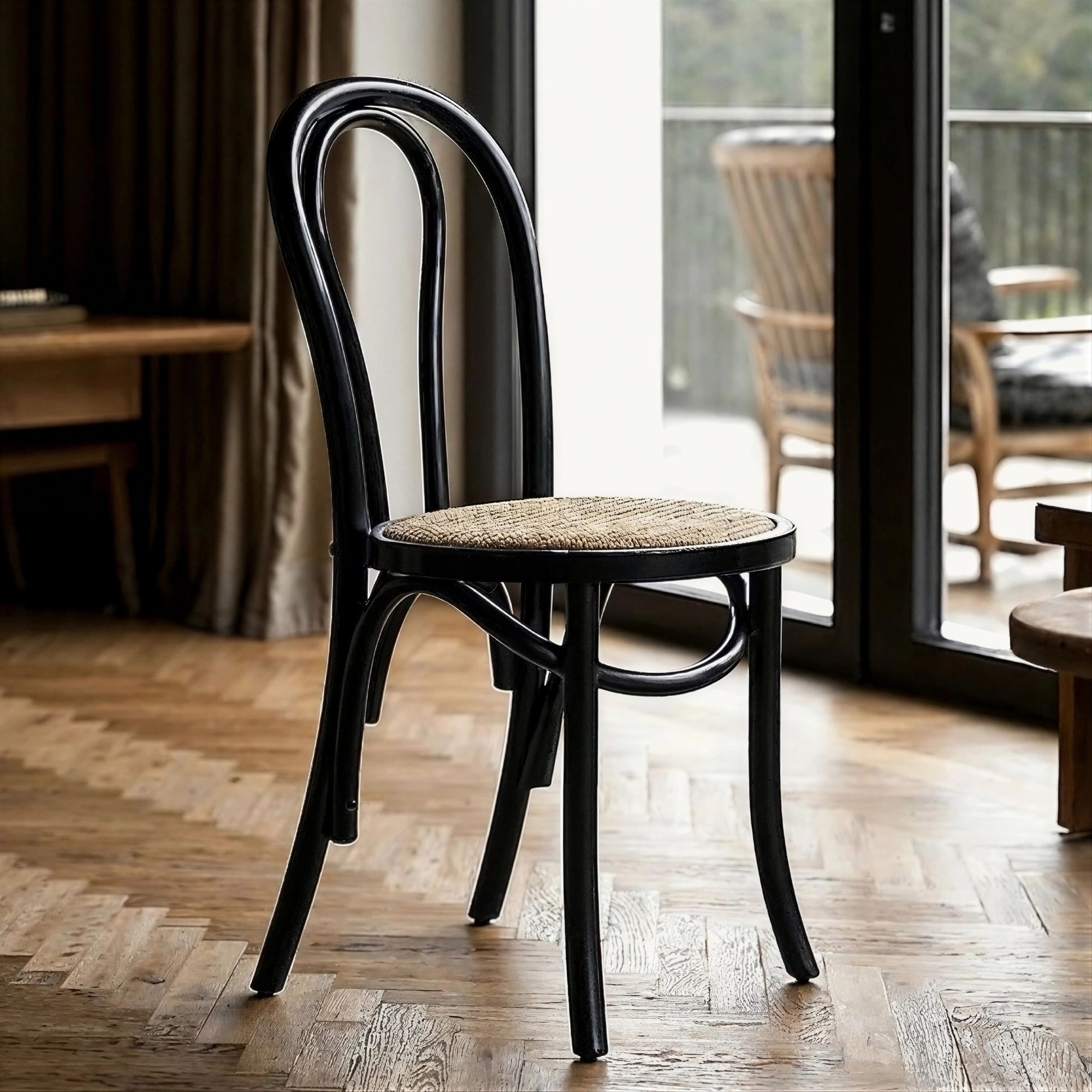 Stuhl 'Bistro' - Rattan/Schwarz