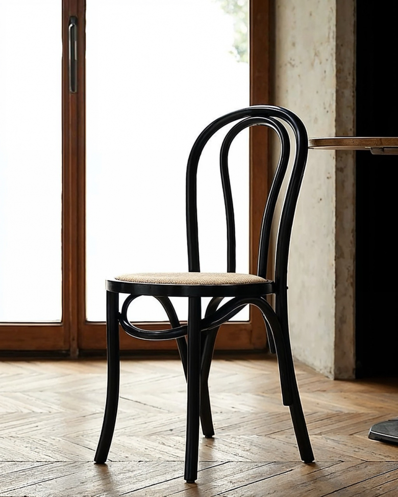 Stuhl 'Bistro' - Rattan/Schwarz