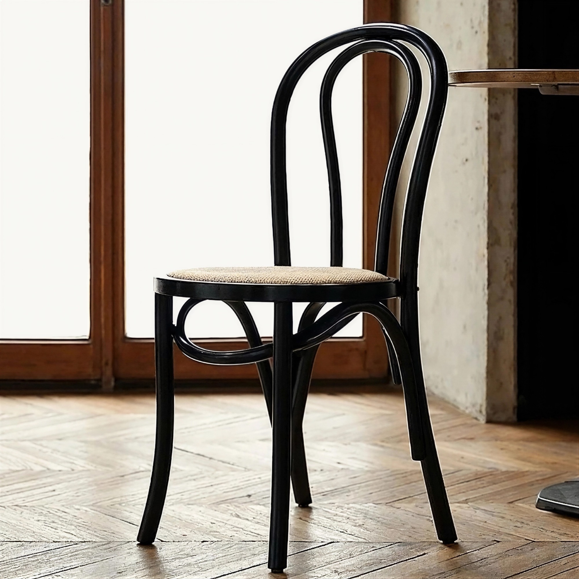 Stuhl 'Bistro' - Rattan/Schwarz