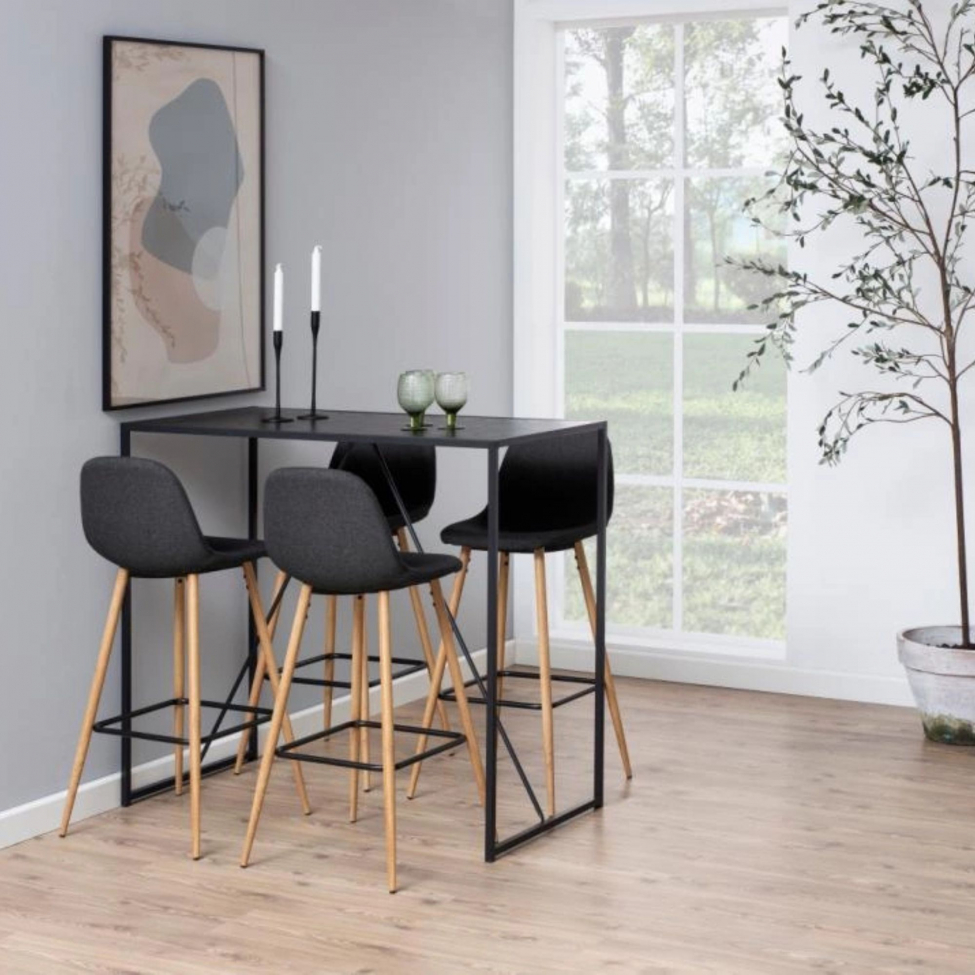 Barhocker 'Soller' - Natur/Dunkelgrau