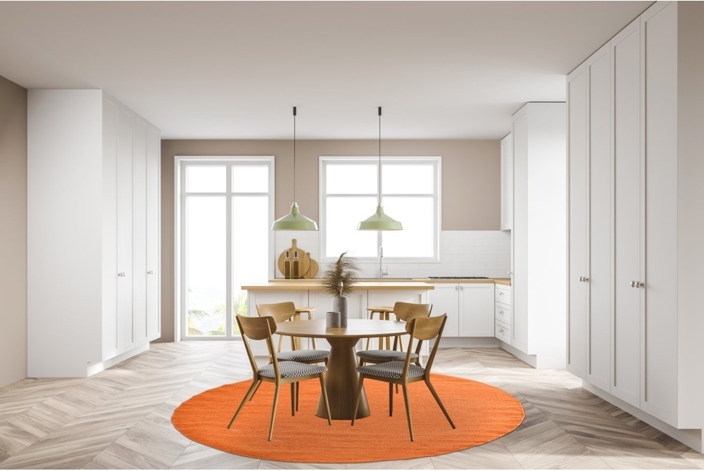 Runder Teppich 'Hamilton' - Orange Peel