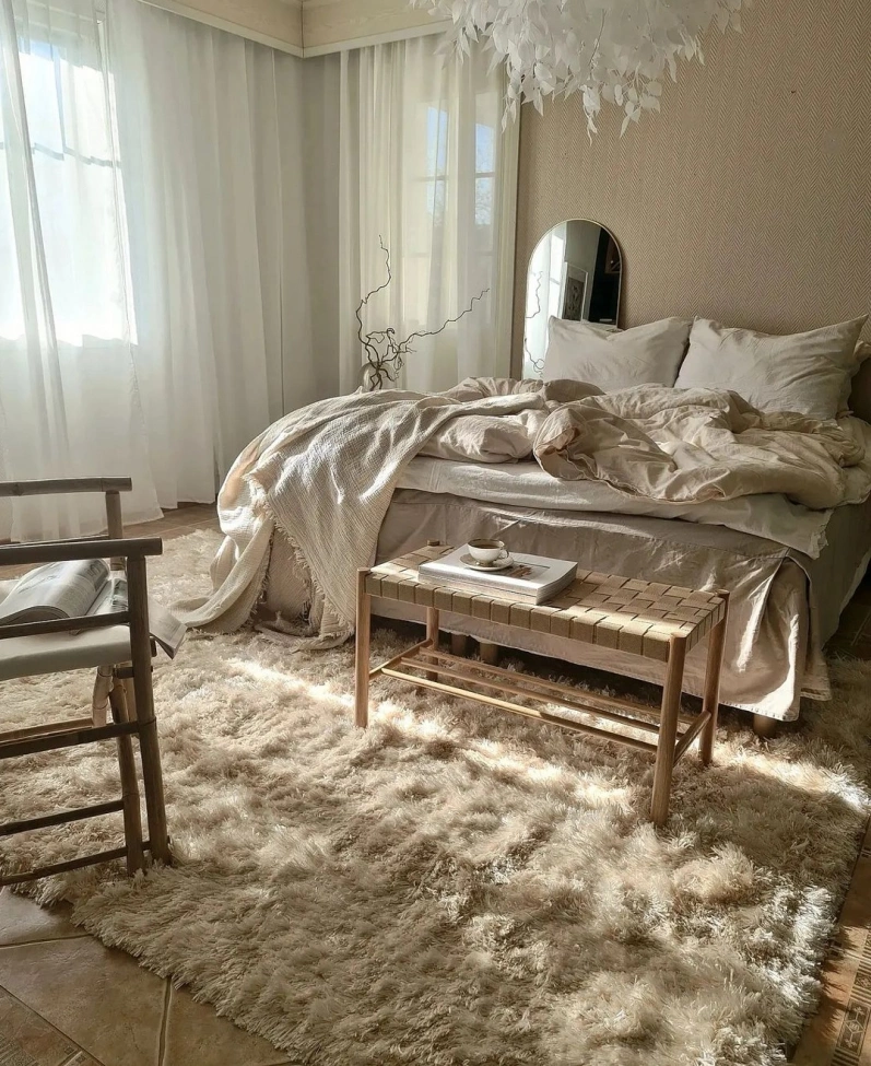 Hochflor-Teppich 'Janjira' - Offwhite