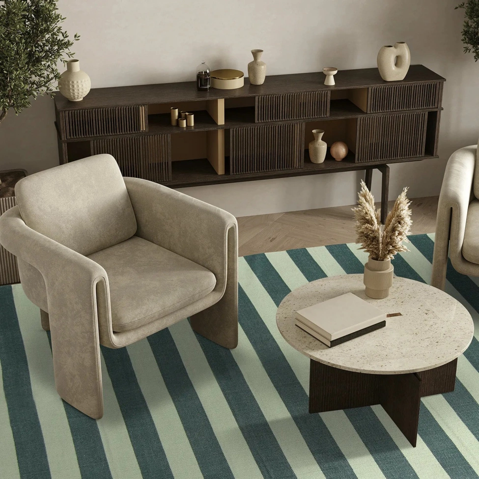 Baumwollteppich 'Nilo' - Grün