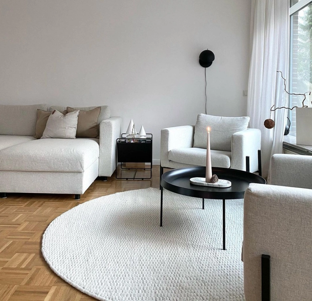 Runder Teppich 'Cartmel' - Offwhite
