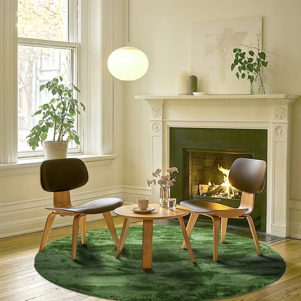 Runder Teppich 'Aranga Super Soft' - Oliv