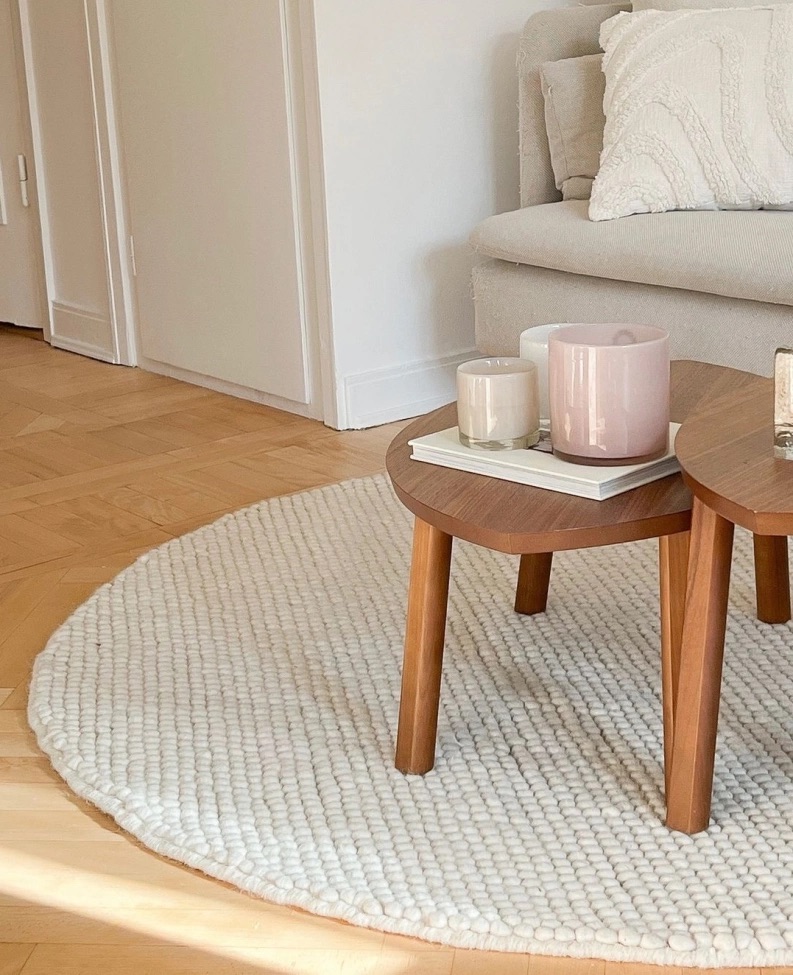 Runder Teppich 'Avafors' - Beige