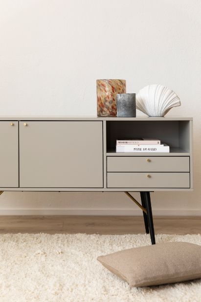 TV-Bank 'Creme' - Grau