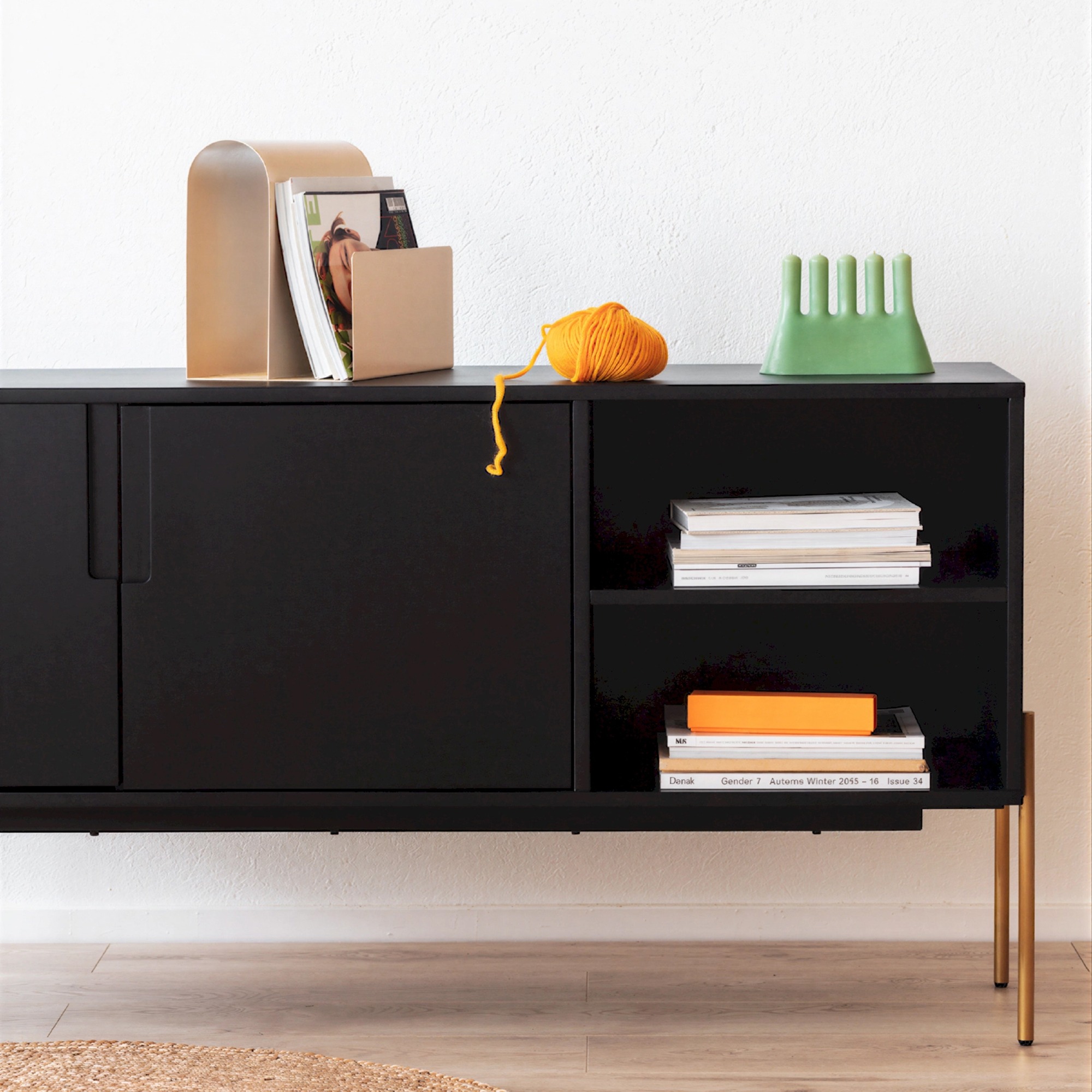 Sideboard 'Frölunda' - Schwarz/Gold