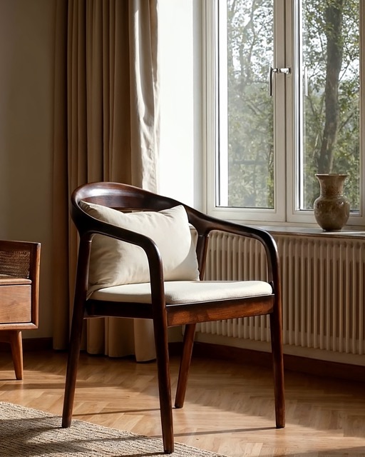 Sessel 'Aspa' - Dunkelbraun/Beige