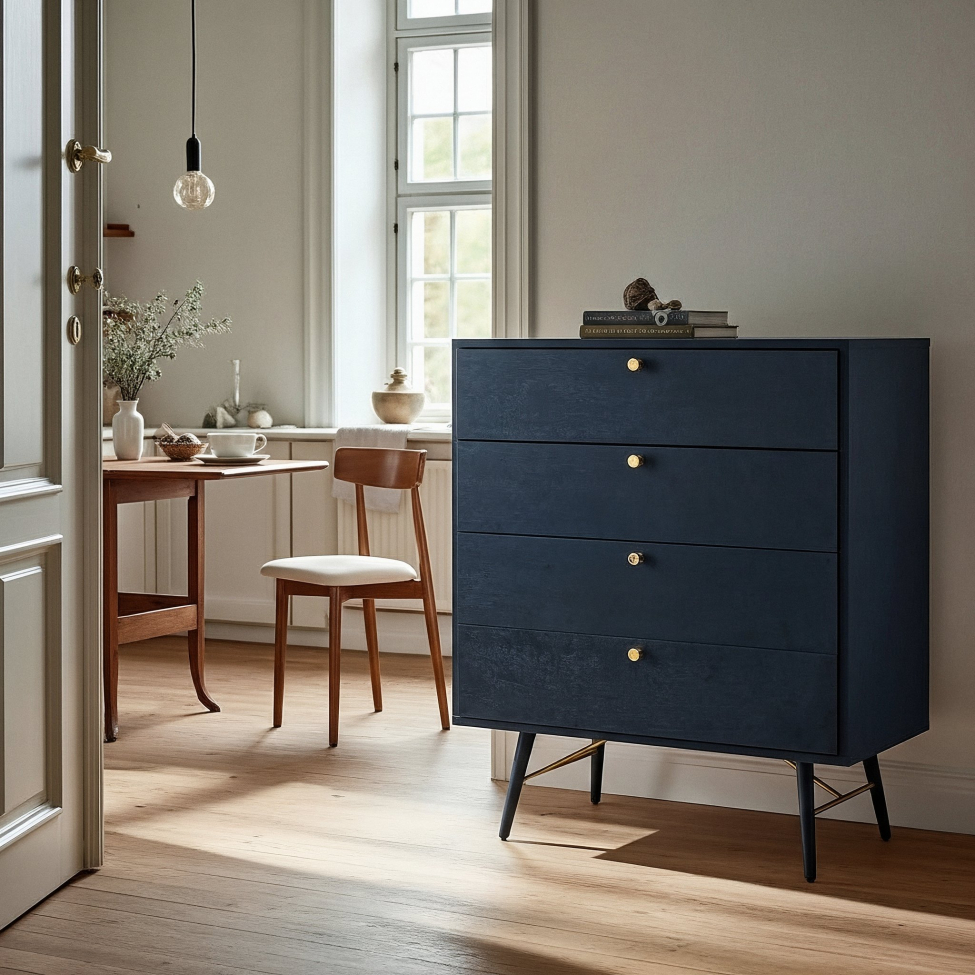 Kommode 'Lux' - Schwarz/Kupfer