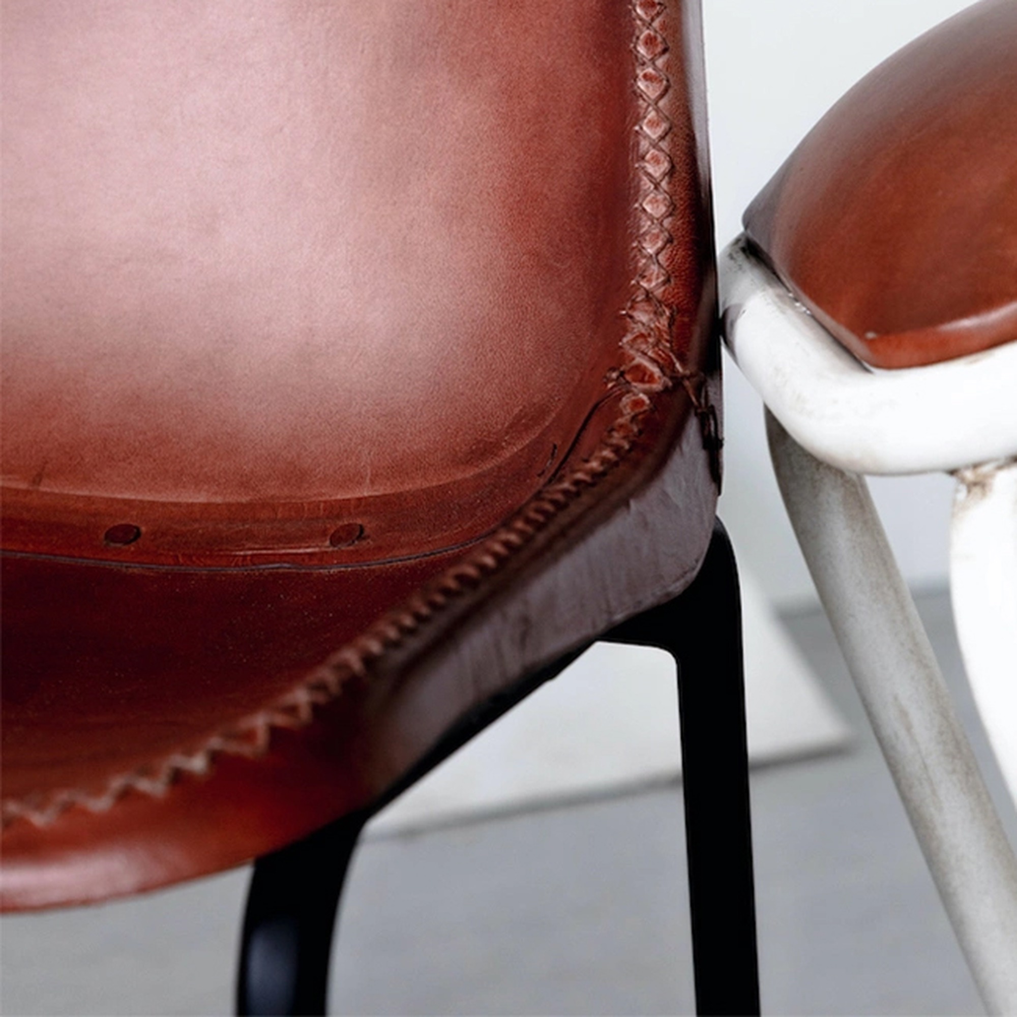 Loungesessel Vintage - Leder/Eisen