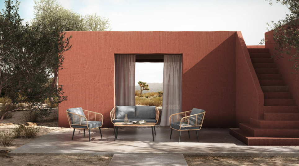 Gartensessel 'Sardinia' - Natur/Grau