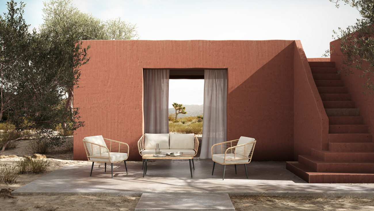 Gartensofa 'Sardinia' - Natur/Beige