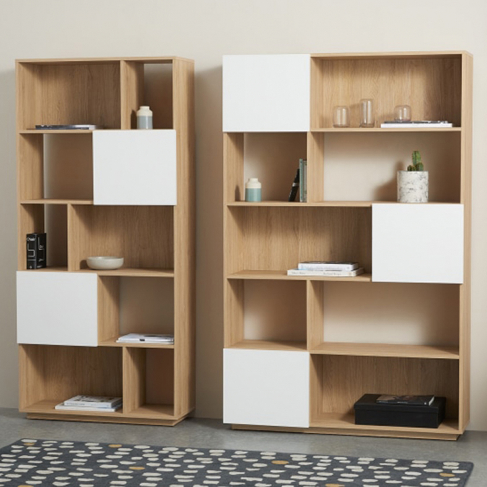 Bücherregal 'Nevada' 80x173 - Eiche/Weiß