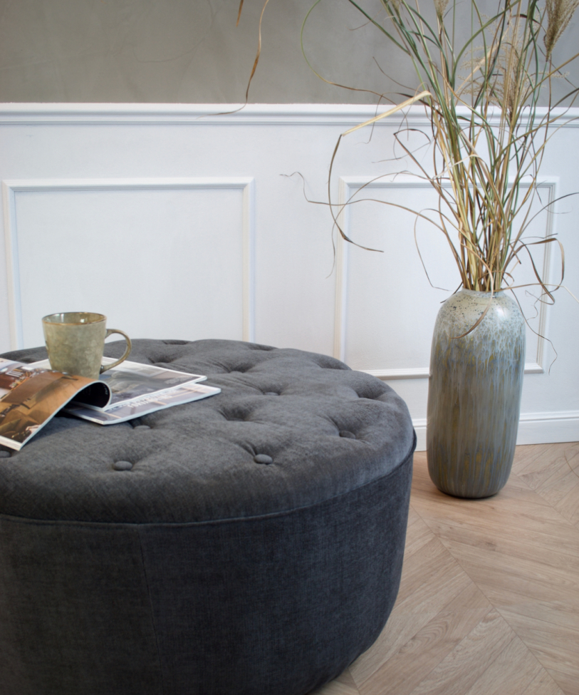 Puff 'Dimple' Rund 84cm - Grau