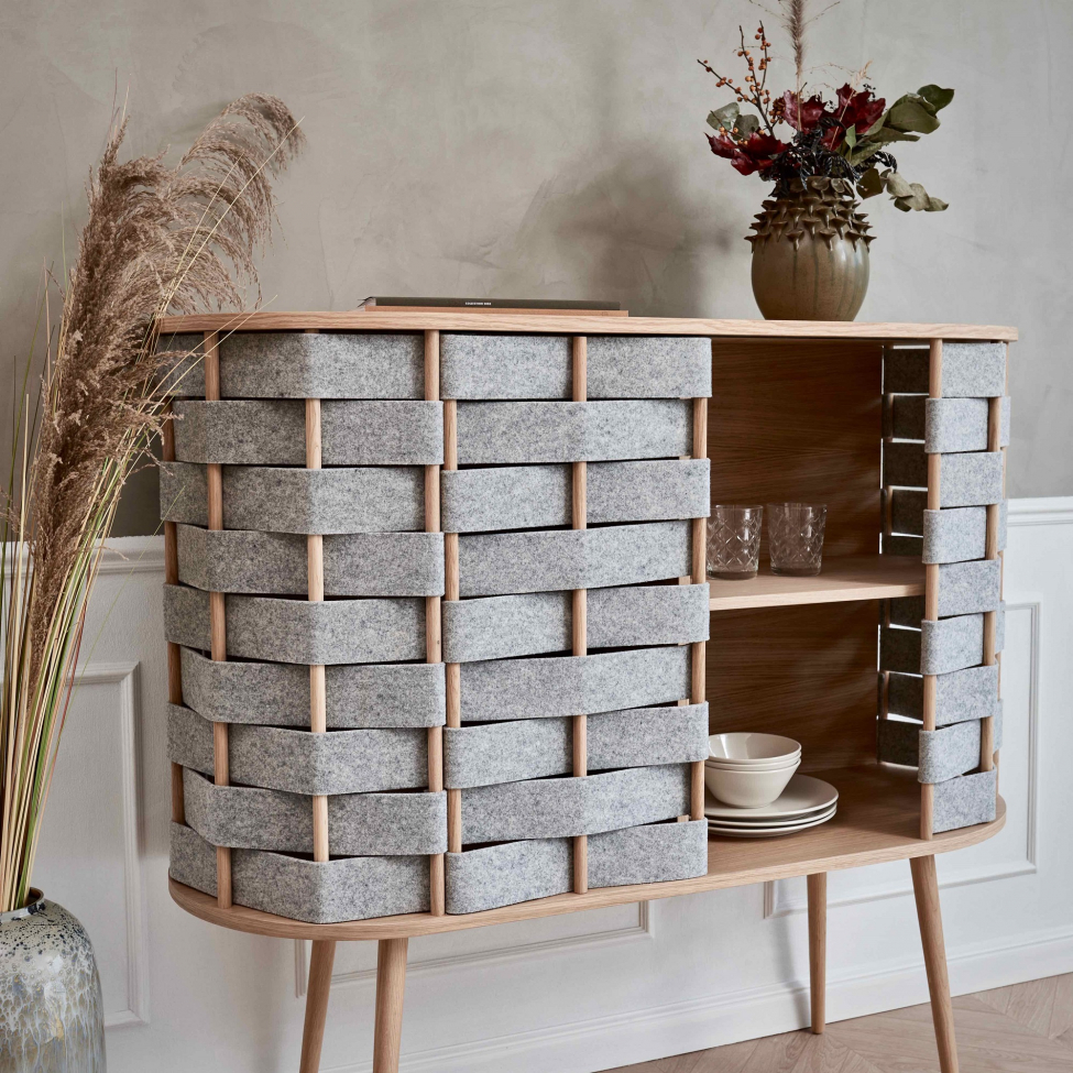 Kommode 'Felt' 120cm - Natur/Grau