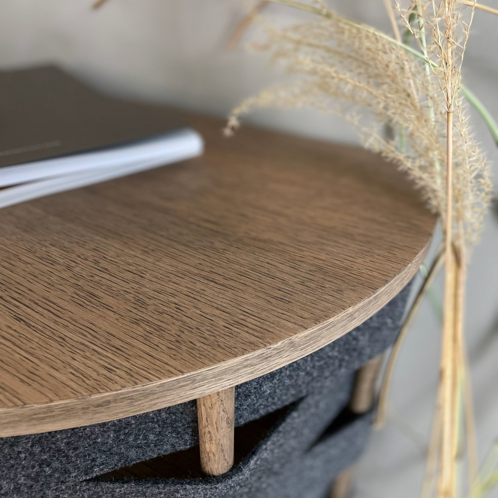 Kommode 'Felt' 120cm - Natur/Dunkelgrau