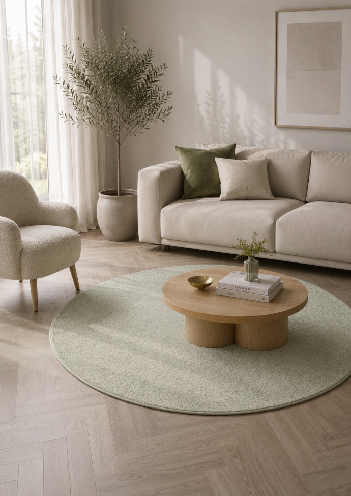 Teppich 'Ängelholm' Rund 200cm - Grün