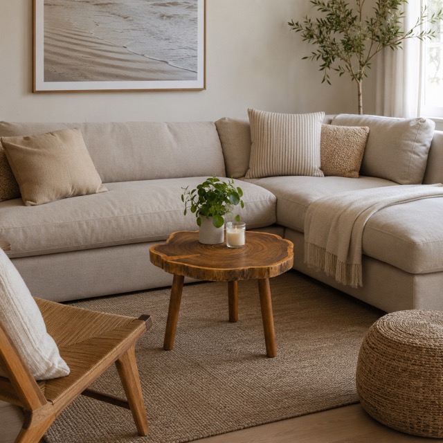 Runder Couchtisch 'Earth' - Natur