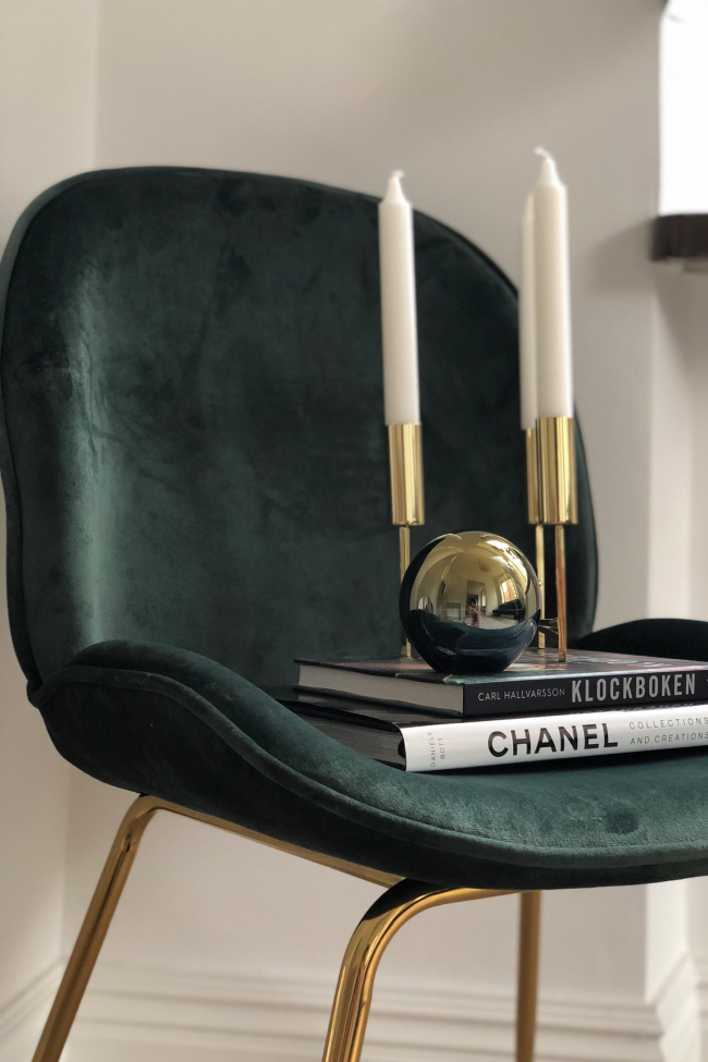 Stuhl 'Lux' - Grün/Messing