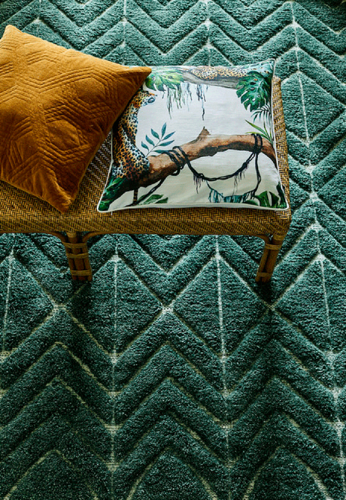 Teppich 'Soho' 170x230 cm - Grün / Weiß