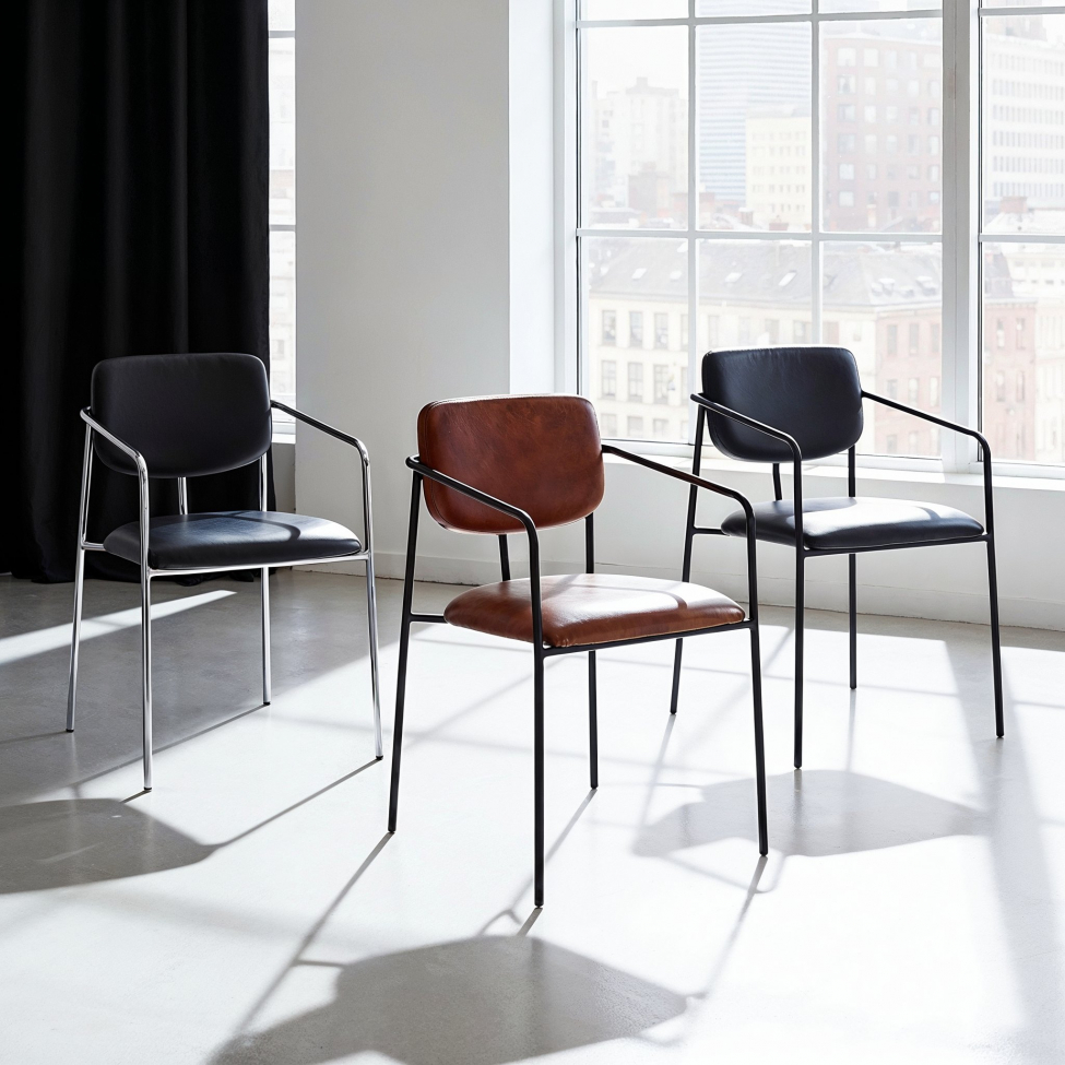 Sessel 'Ebba' - Schwarz/Silber