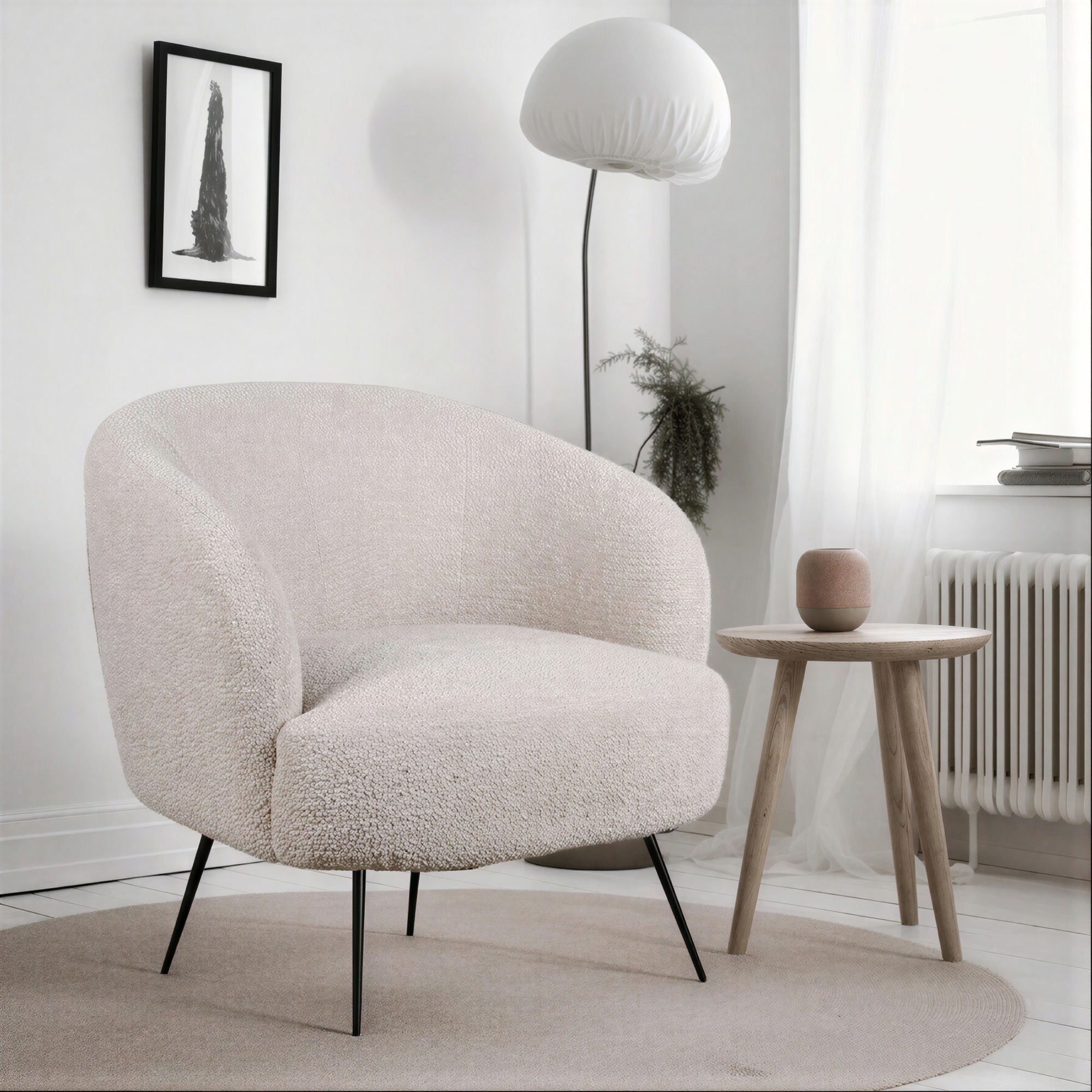 Sessel 'Capri' - Beige/Bouclé