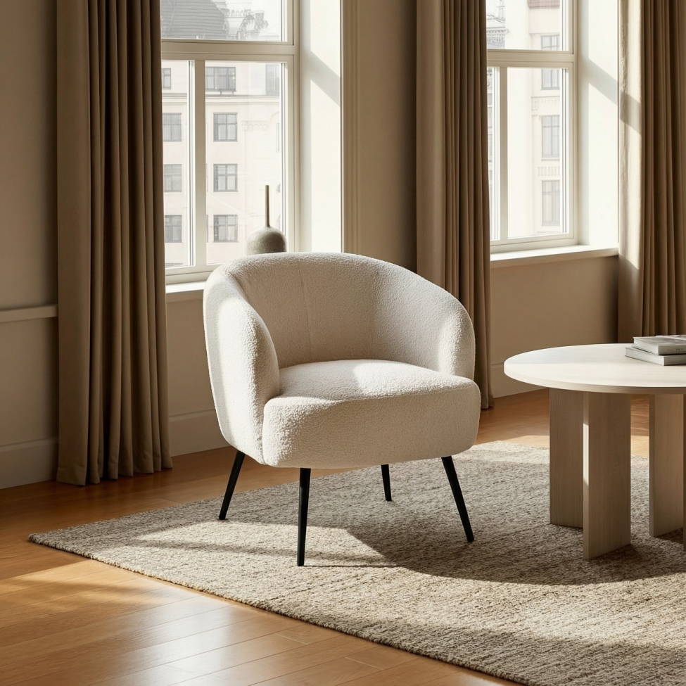 Sessel 'Capri' - Beige/Bouclé