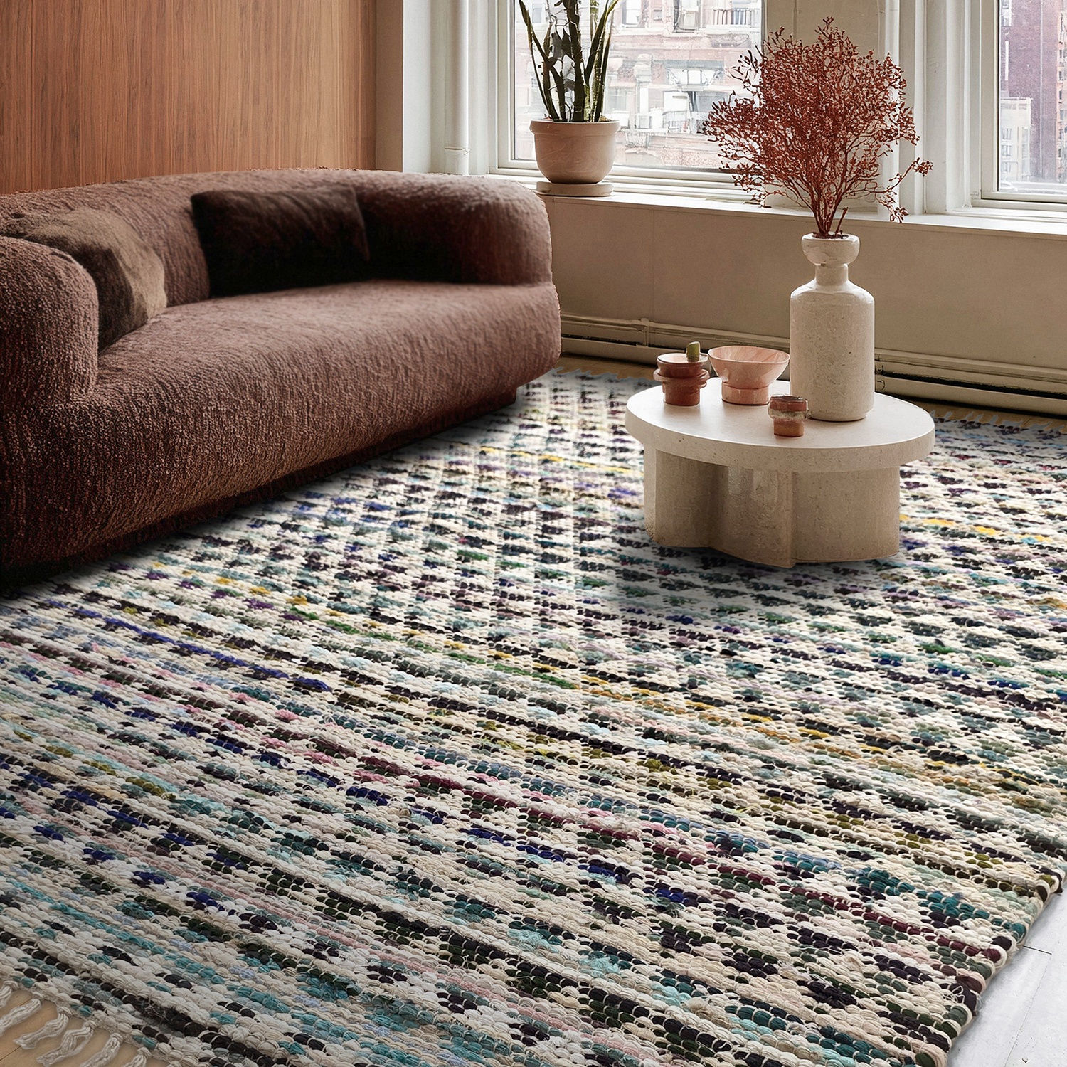 Flickenteppich 'Lindby' – Mehrfarbig/Blau