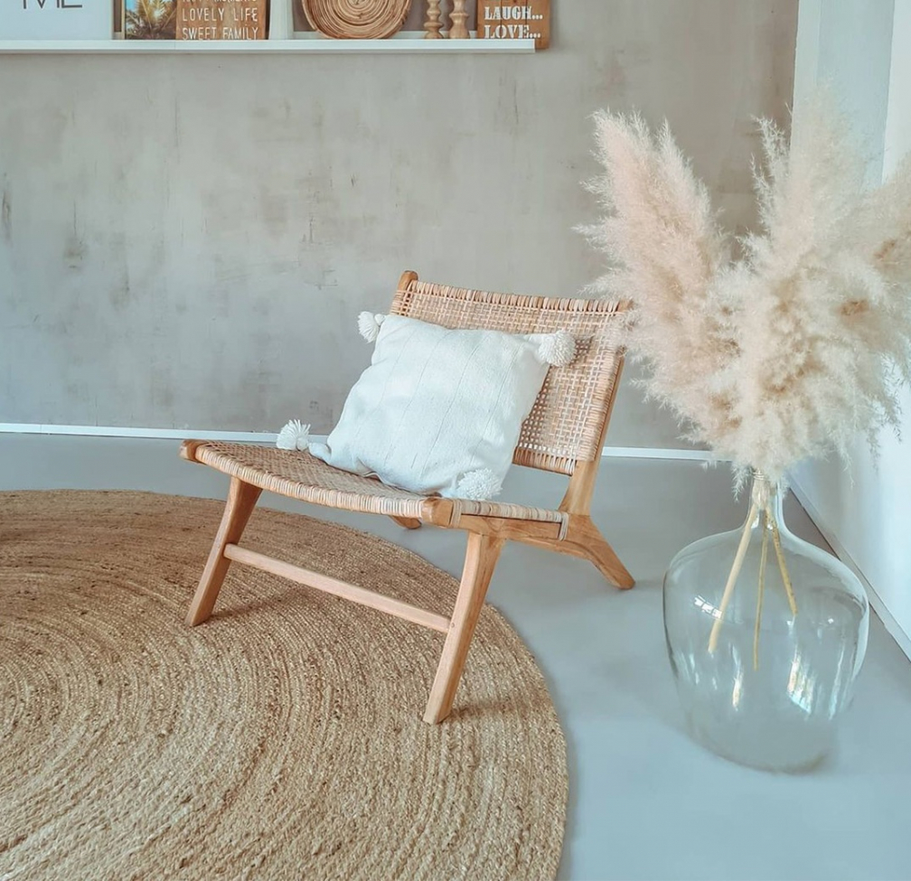 Runder Teppich 'Flätan' 300cm - Jute