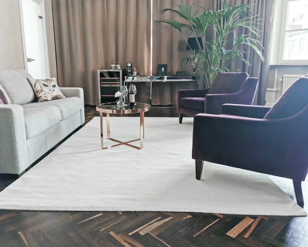 Wollteppich 'Hamilton' 133 x 190cm – Weiß