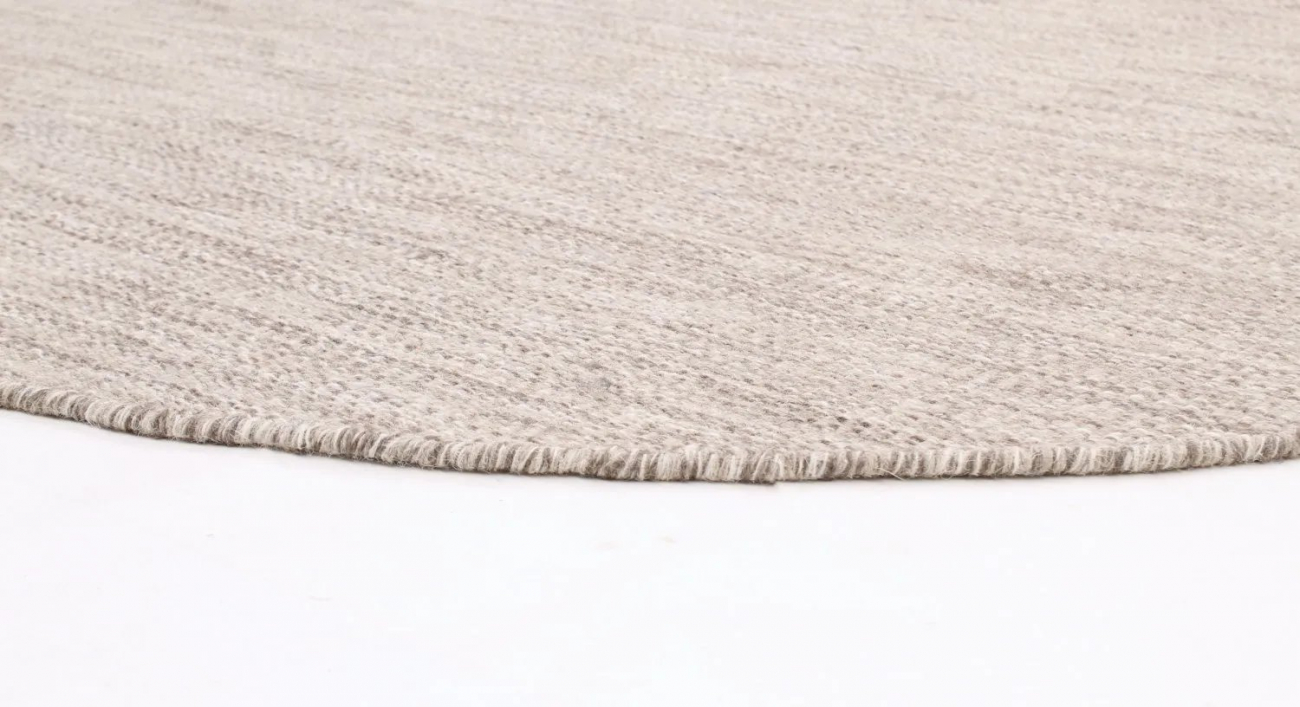 Runder Teppich 'Dhurry' 120cm - Beige