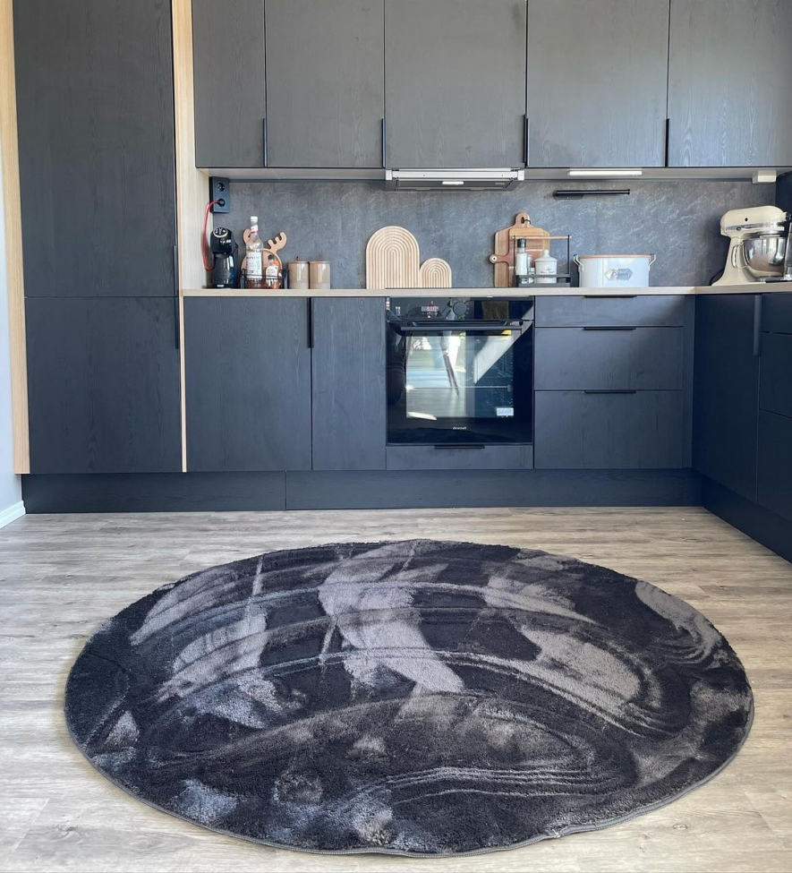 Runder Teppich  'Aranga Super Soft' 120cm - Antracit