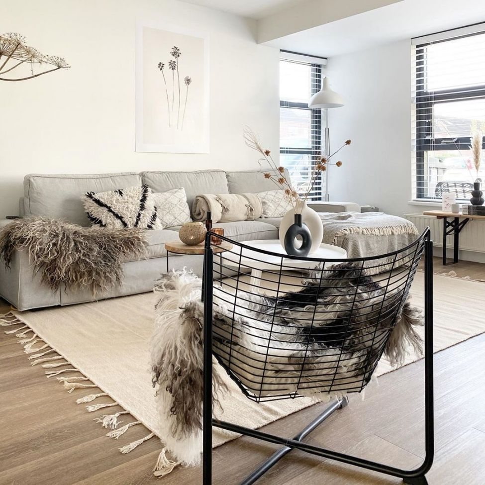 Wollteppich 'Malana' 240x240cm - Beige