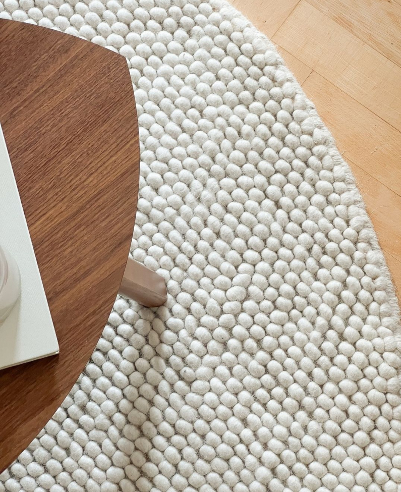 Runder Teppich 'Avafors' 160cm - Beige