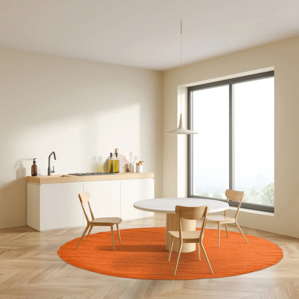 Runder Teppich 'Hamilton' 240cm - Orange Peel