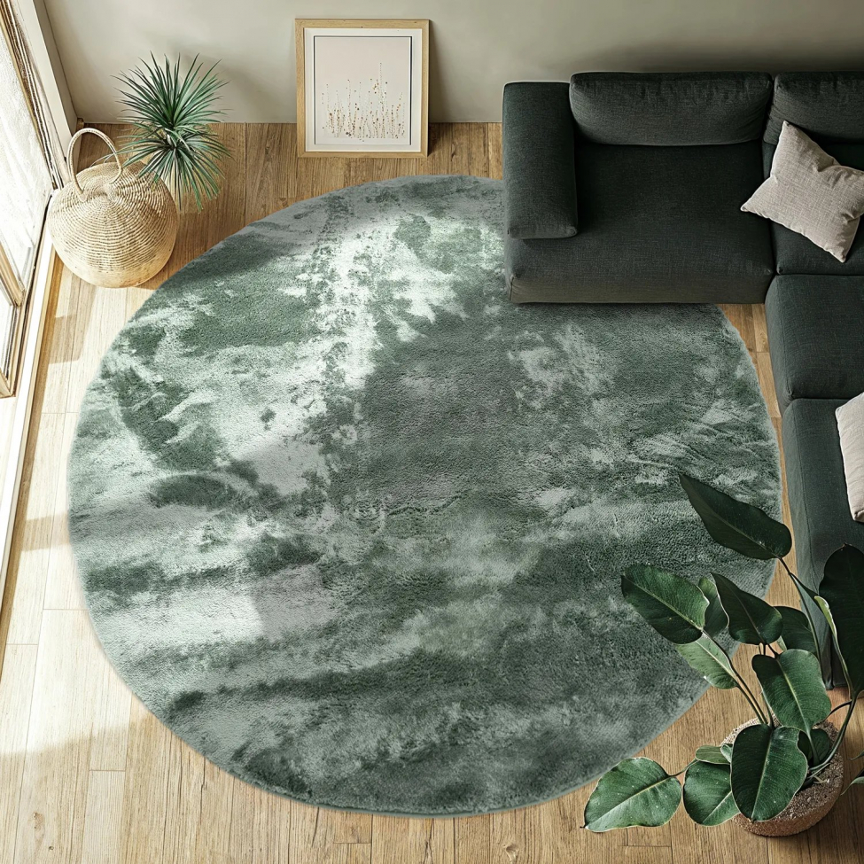Runder Teppich 'Aranga Super Soft Fur' 160cm – Grün