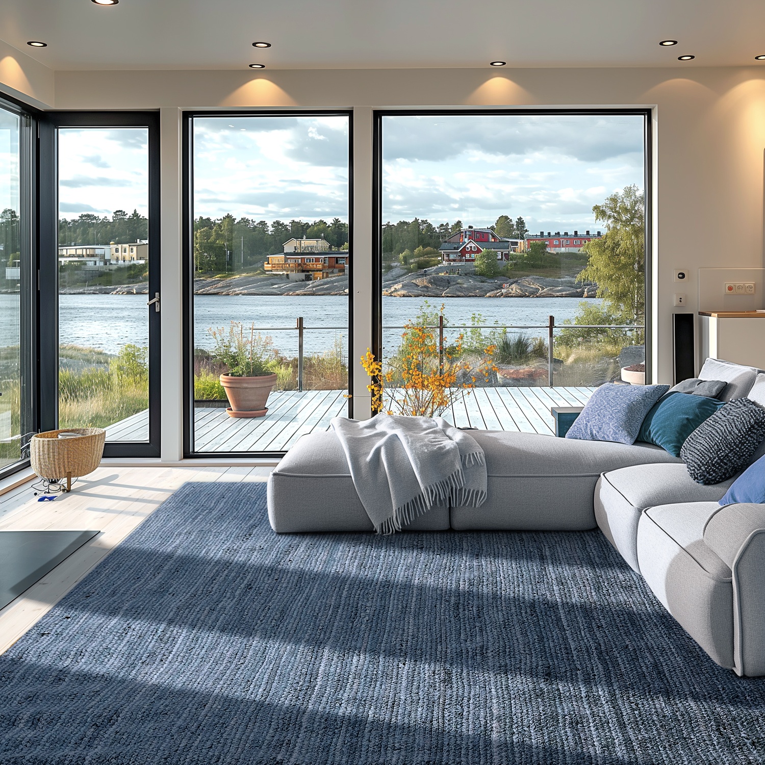 Jute-Teppich 'Amasia' – Blau