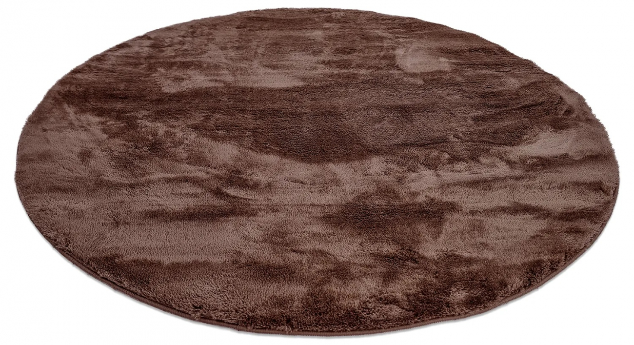 Runder Teppich 'Aranga Super Soft' 80cm – Dunkelbraun