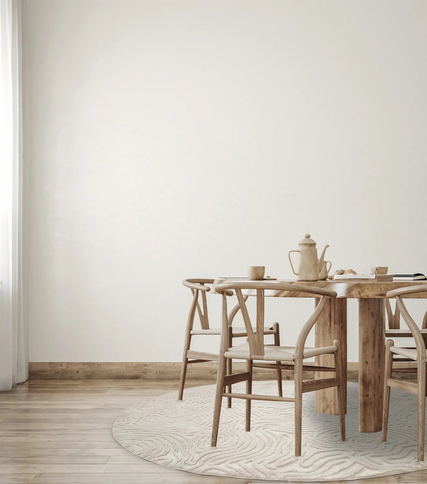 Runder Teppich 'Amora' 80cm – Weiß