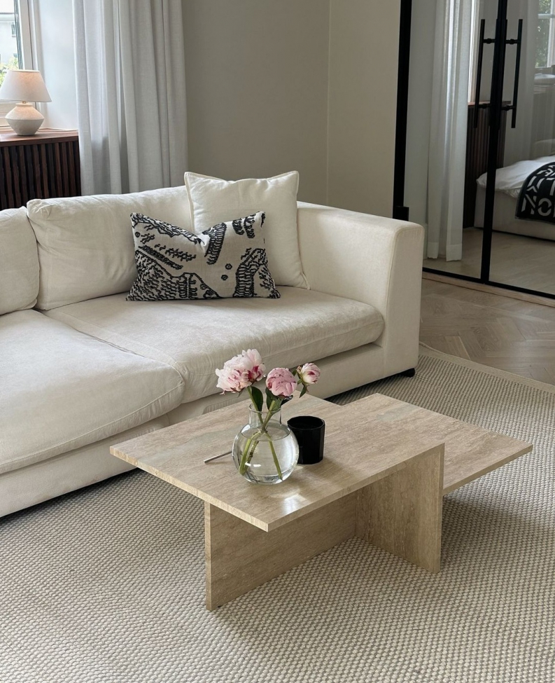 Wollteppich 'Coastal' 70x200cm - Creme