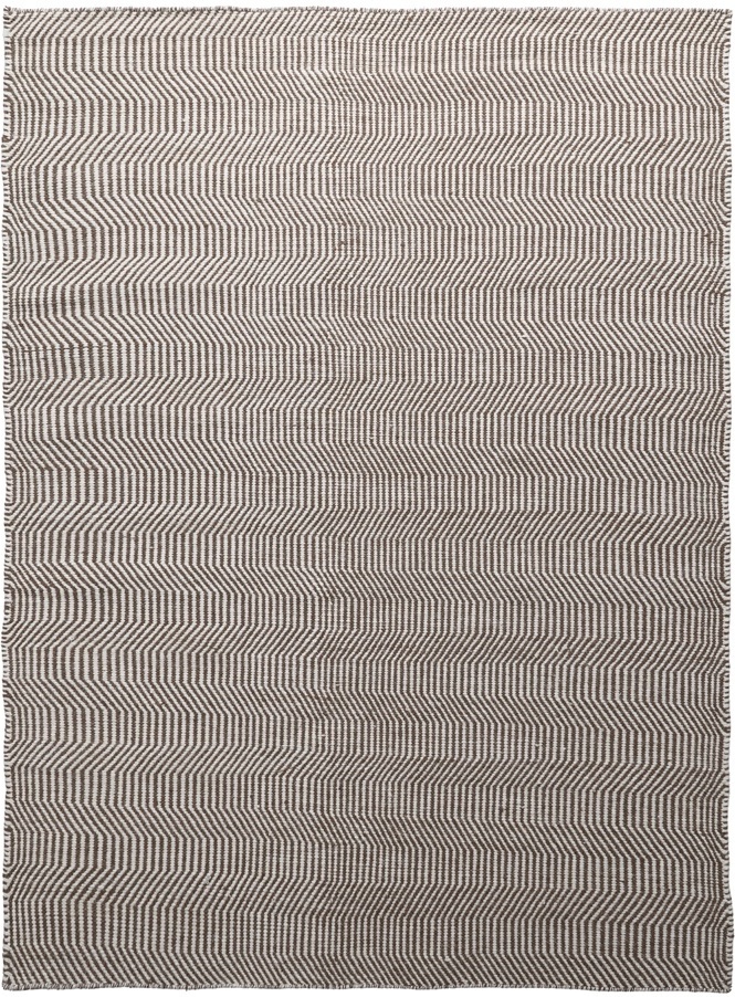 Wollteppich 'Larkana' - Braun/Weiß