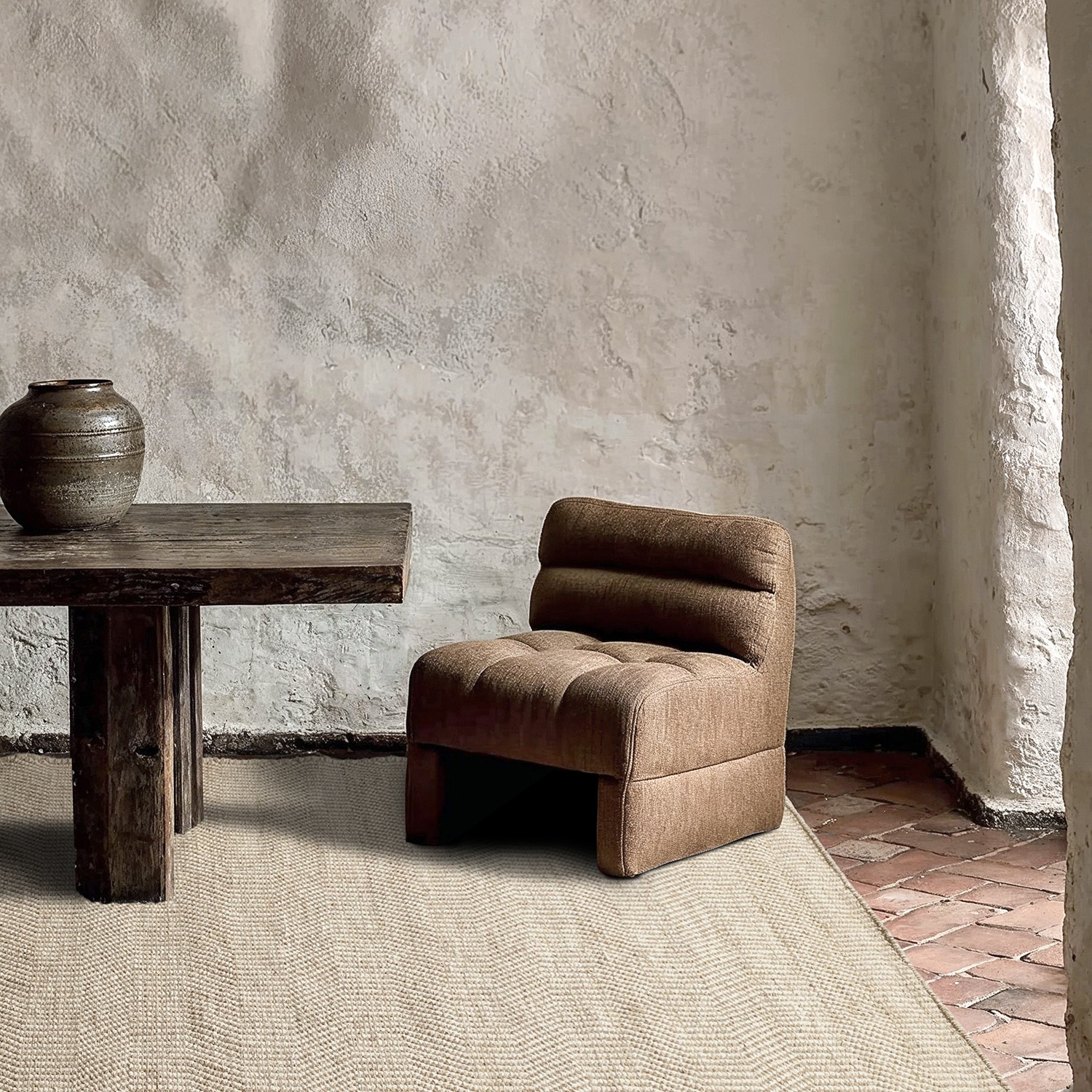 Wollteppich 'Larkana' - Beige/Weiß