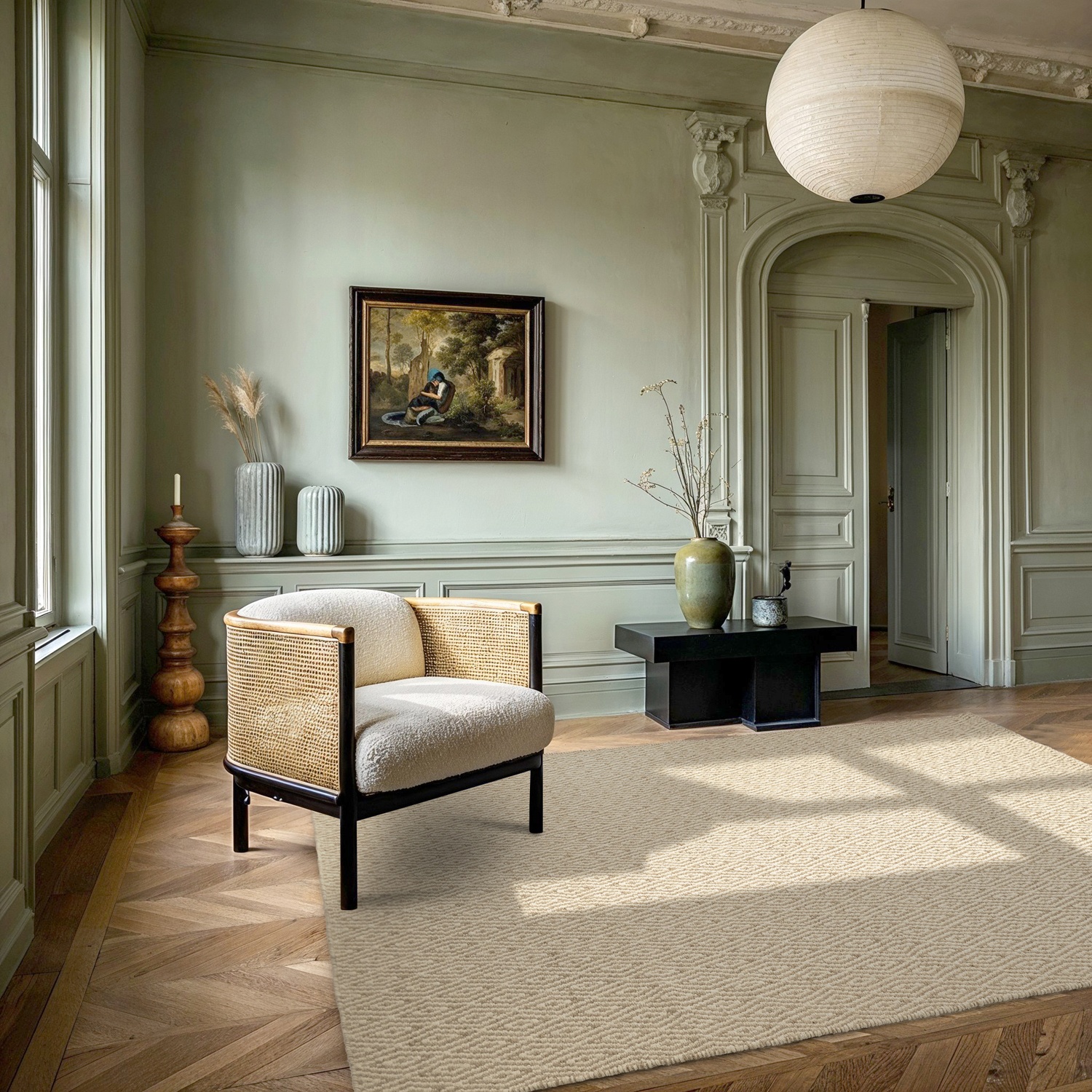 Wollteppich 'Monastir' - Beige/Weiß