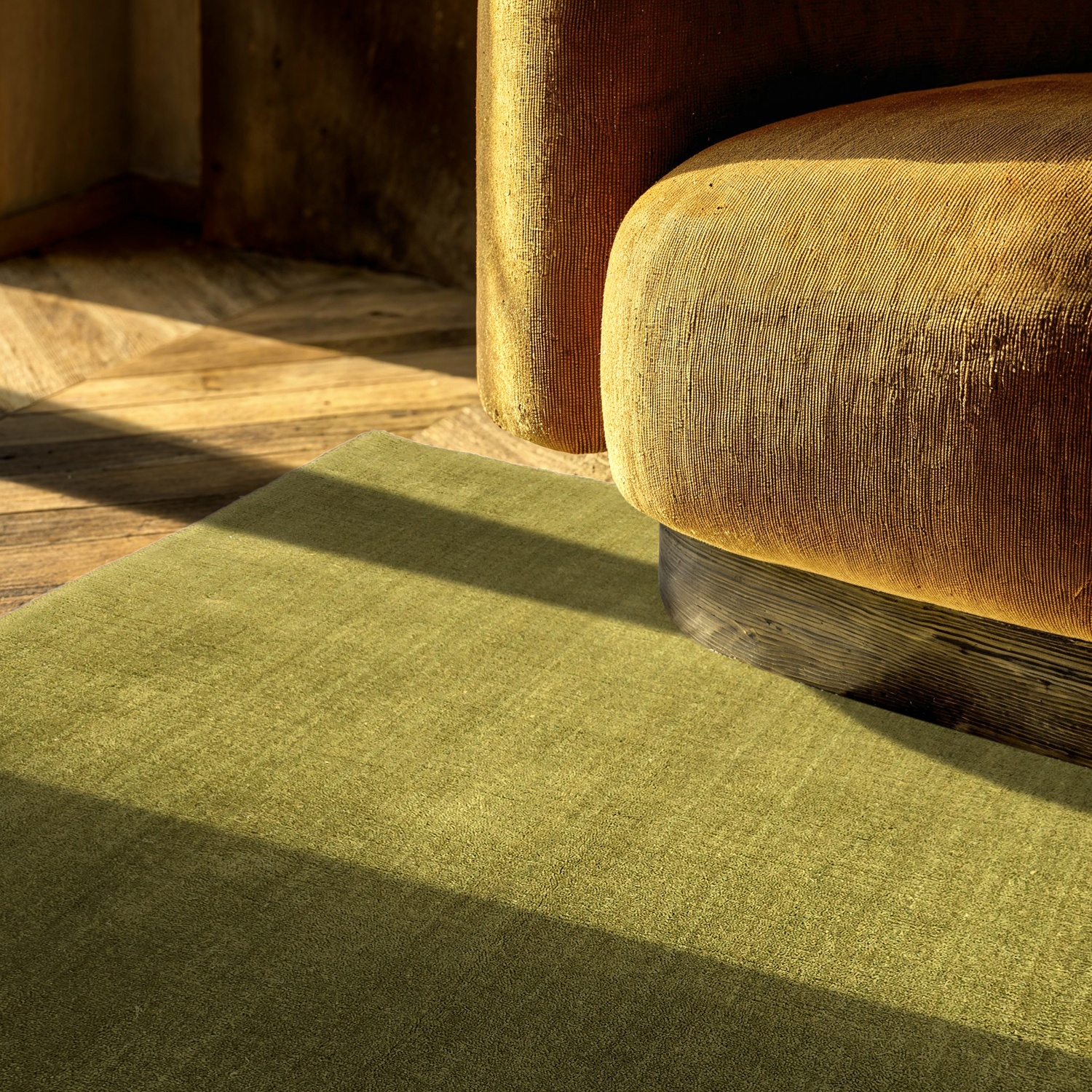 Wollteppich 'Rozen Handloom Wool Premium' - Grün